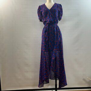 Disney Snow White and the Seven Dwarfs blue and red floral maxi dress Size Small